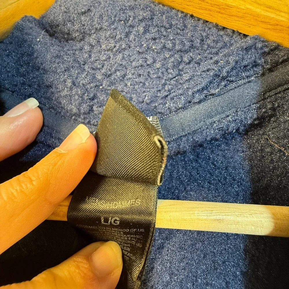 The North Face Summit Series Mens Large Blue Sherpa Fleece Full Zip Jacket T1227